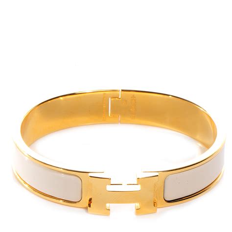 hermes h bracelet white.